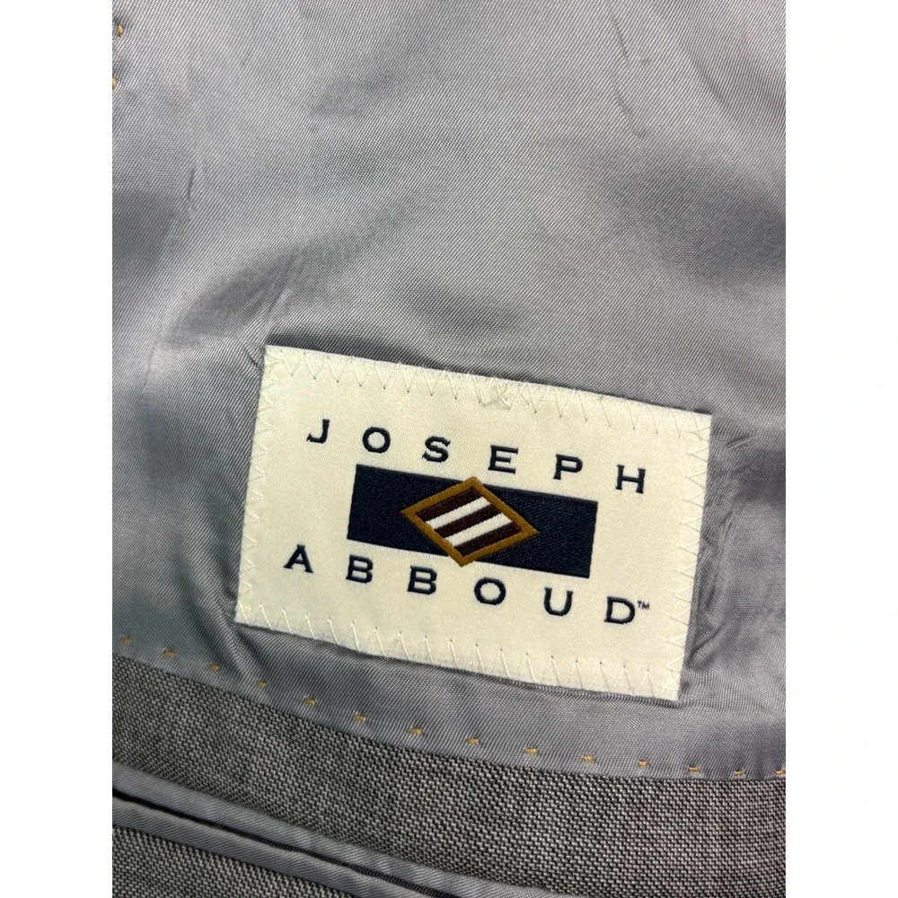 Joseph Abboud 54L 48x32 Gray 2pc Pant Suit Tollegno 1900 Italian Fabric Wool USA